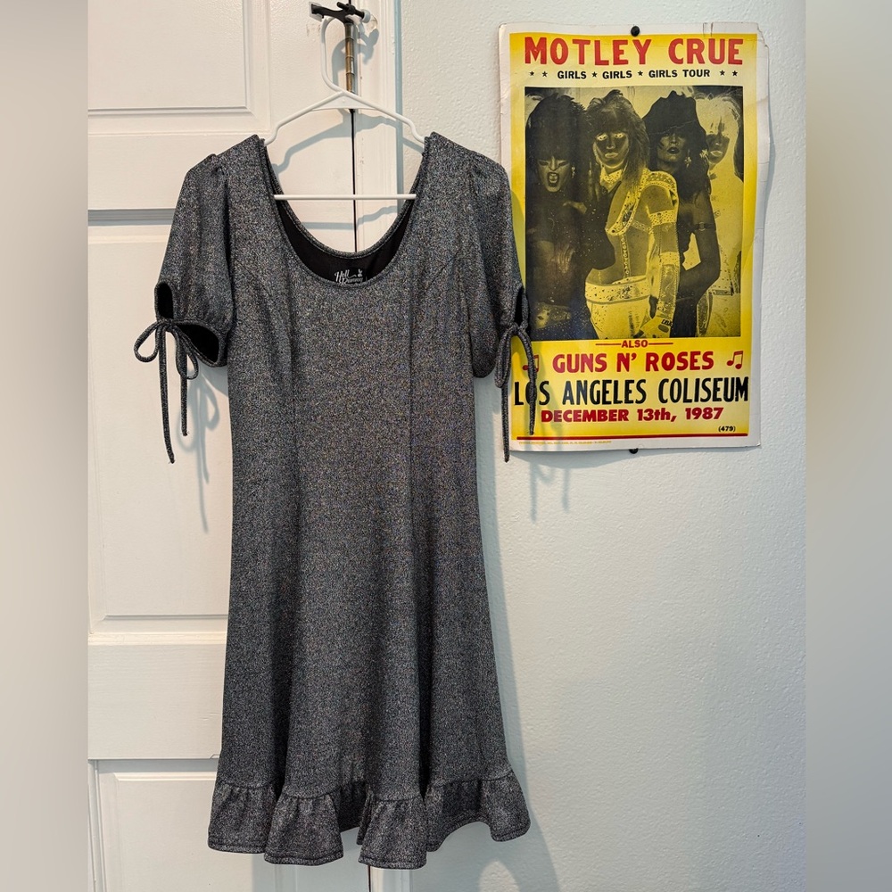 Hell Bunny Haze Mini Dress in Silver